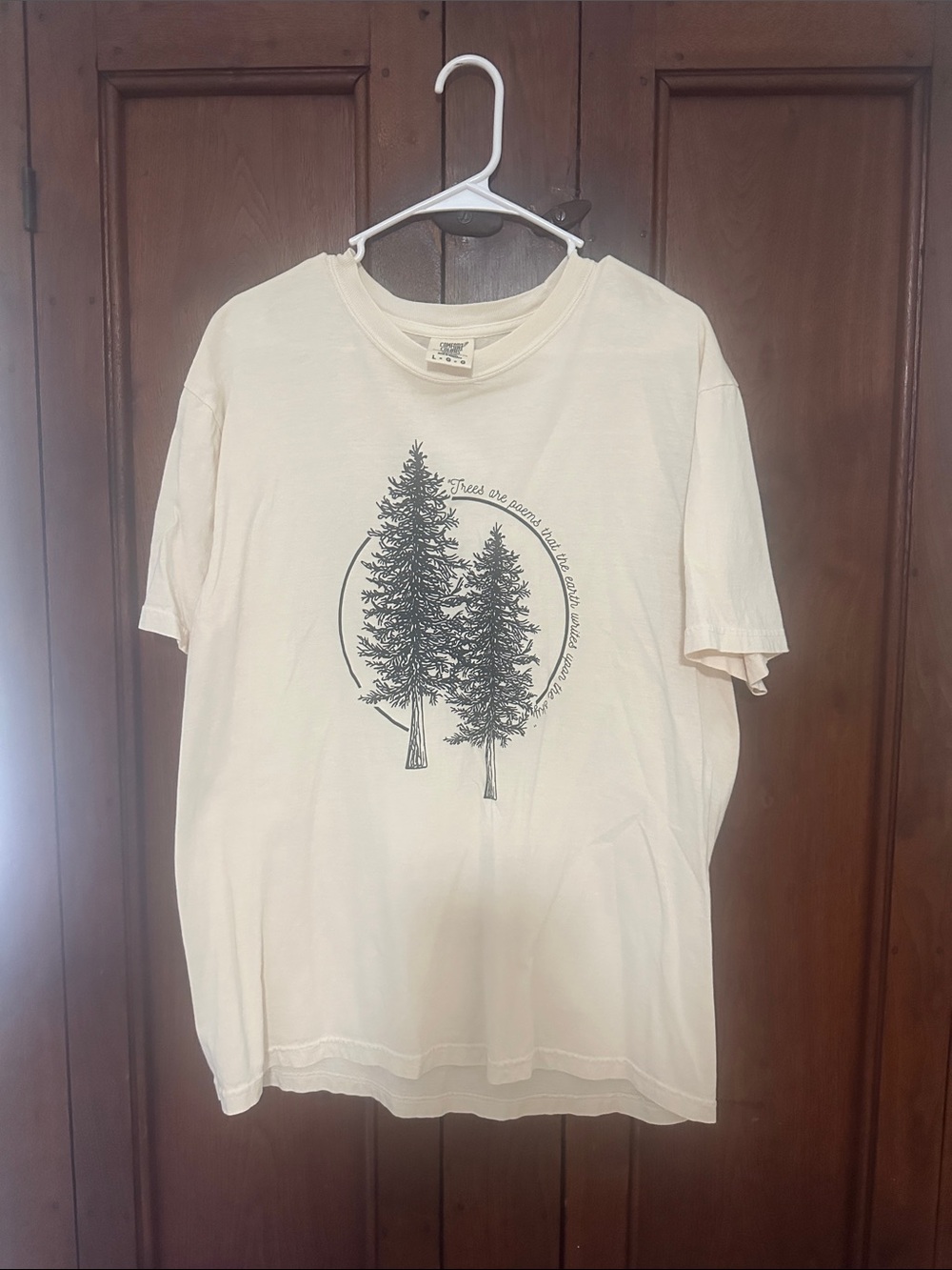 Comfort Colors Cream Short-Sleeve Tee with Pine Tree Graphic